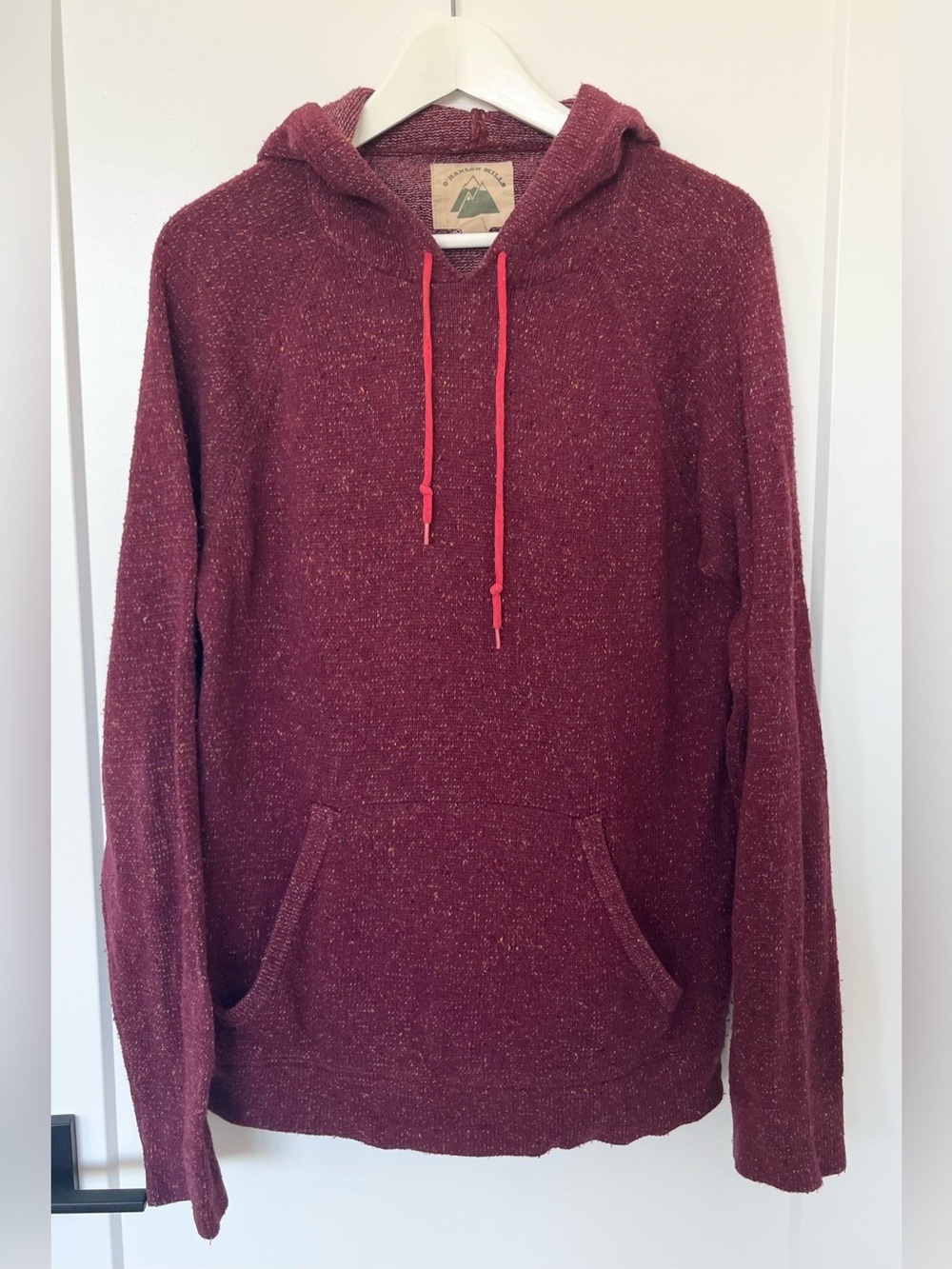 O'Hanlon Mills Sweater Maroon Knitted Hoodie Men’s Size Medium